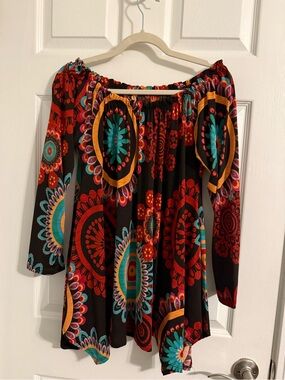 Off-Shoulder Floral Medallion Women’s Top